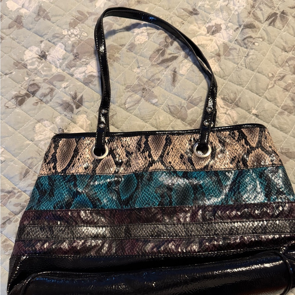 Multicolor Snake Print Tote Bag